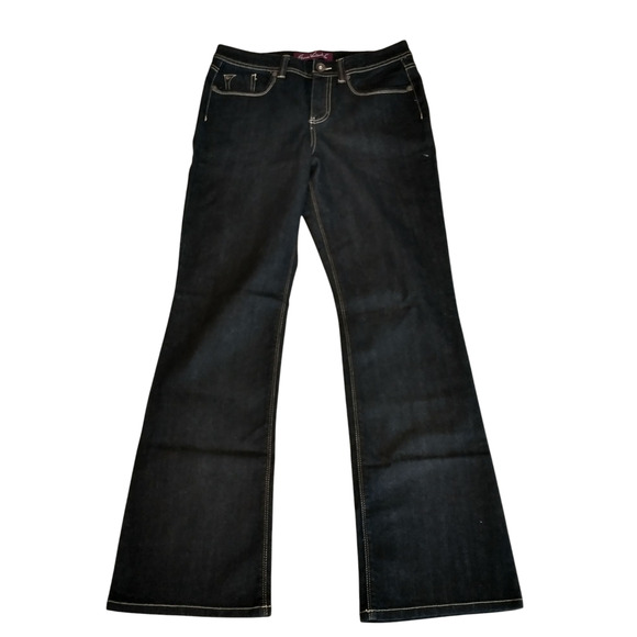Women's Size 8 Extra Dark Rinse Flare Jeans Denim Gloria Vanderbilt "Isabelle" - Picture 13 of 16